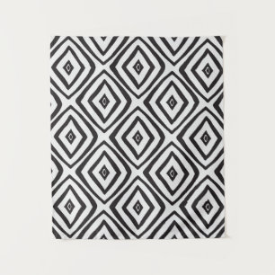 Hand drawn seamless pattern in black and white. tapestry