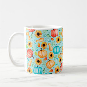 Hand drawn seamless pattern of different sizes, ty coffee mug