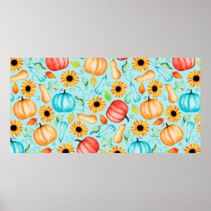 Hand drawn seamless pattern of different sizes, ty poster
