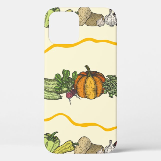Hand drawn seamless pattern of natural vegetables  Case-Mate iPhone case (Back)