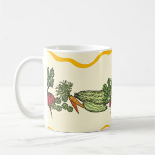 Hand drawn seamless pattern of natural vegetables coffee mug
