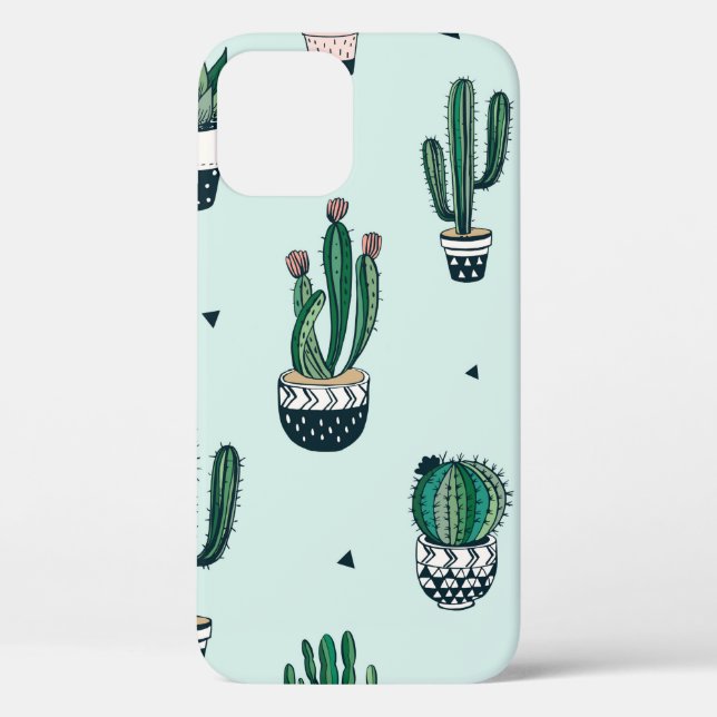 Hand drawn seamless pattern with cacti and succule Case-Mate iPhone case (Back)