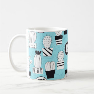Hand drawn seamless pattern with cactus and succul coffee mug