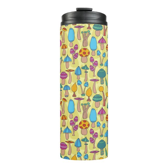 Hand drawn seamless pattern with hand drawn doodle thermal tumbler (Front)