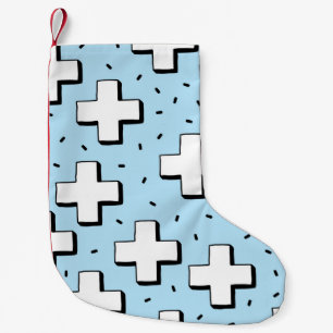hand drawn seamless pattern with plus signs small christmas stocking