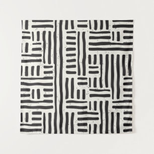 Hand drawn seamless repeating pattern with lines t tapestry