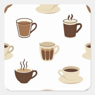 Hand-Drawn Seamless Vector Pattern Square Sticker