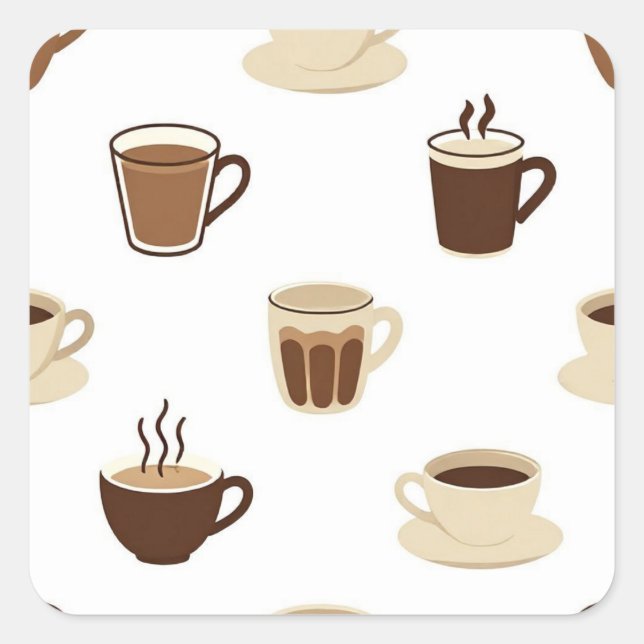 Hand-Drawn Seamless Vector Pattern Square Sticker (Front)