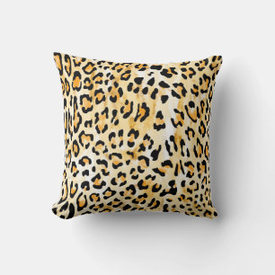 hand drawn seamless yellow and white color leopard cushion
