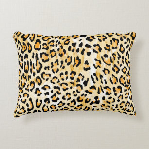 hand drawn seamless yellow and white colour leopar decorative cushion