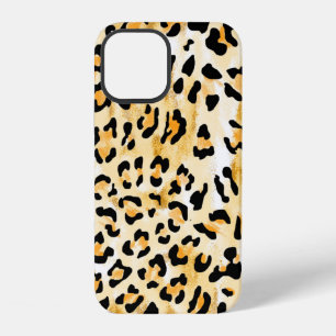 hand drawn seamless yellow and white colour leopar iPhone 12 case