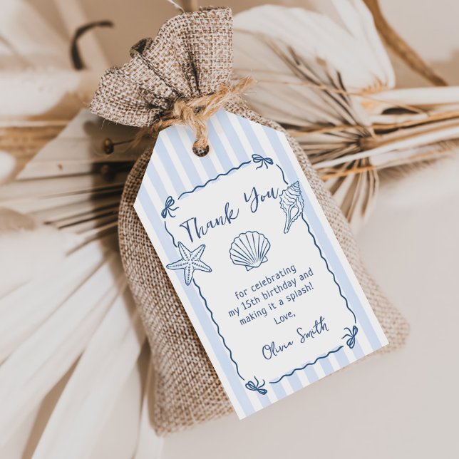 Hand Drawn Seashell Birthday  Gift Tags (Creator Uploaded)