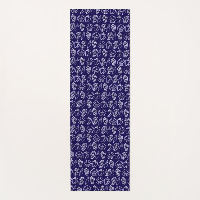 Hand-drawn Seashell Patterned Yoga Mat (Front)