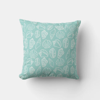 Hand-drawn Seashell Throw Pillow