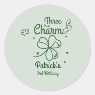 Hand Drawn Shamrock Any Age Birthday Classic Round Sticker