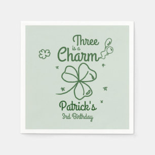 Hand Drawn Shamrock Any Age Birthday Napkin