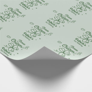 Hand Drawn Shamrock Any Age Birthday Wrapping Paper