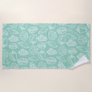 Hand-drawn Shell Patterned Beach Towel