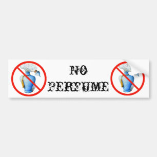 Hand Drawn Sign: No Perfume Bumper Sticker
