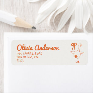 Hand Drawn Silly Goose Neutral Ribbon Baby Shower