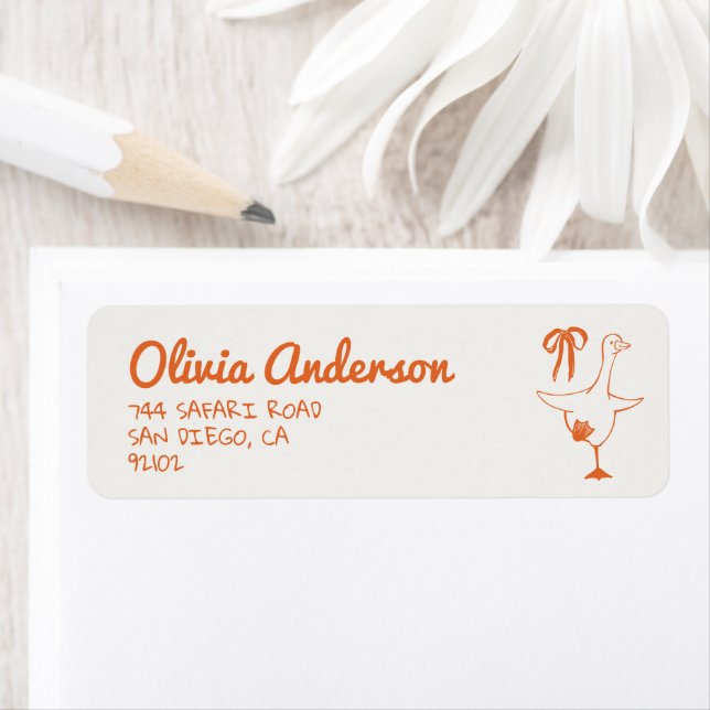 Hand Drawn Silly Goose Neutral Ribbon Baby Shower (Insitu)