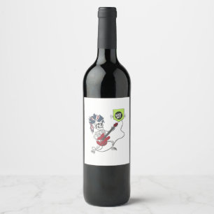 hand drawn skeleton vector design wine label