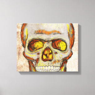 Hand Drawn Skull Canvas Print