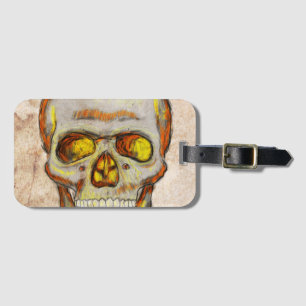 Hand Drawn Skull Luggage Tag