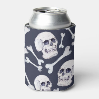 Hand Drawn Skull Pattern Can Cooler