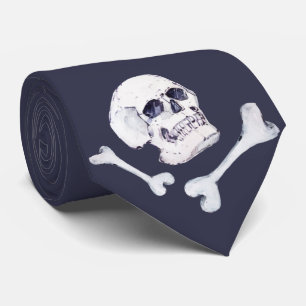 Hand Drawn Skull Tie