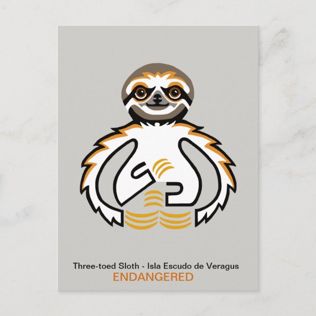 Hand drawn -  SLOTH - Conservation - Nature - Postcard (Front)