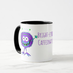 Hand-drawn Smiling Purple Cartoon Monster Mug