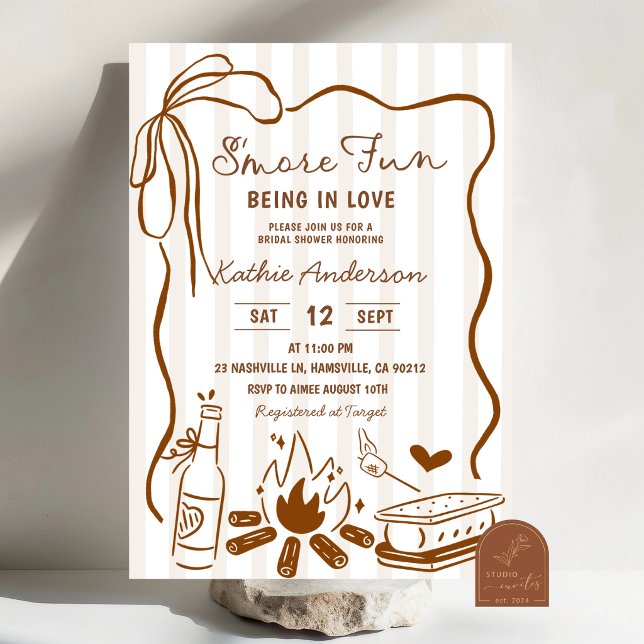 Hand Drawn Smore Bridal Shower Invitation (Creator Uploaded)