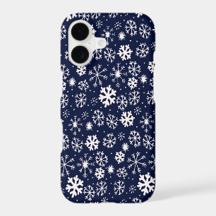 Hand Drawn Snowflake Blizzard With Navy Classic Bl