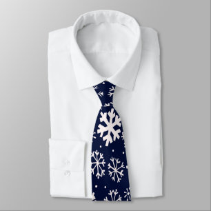Hand Drawn Snowflake Blizzard With Navy Classic Bl Tie