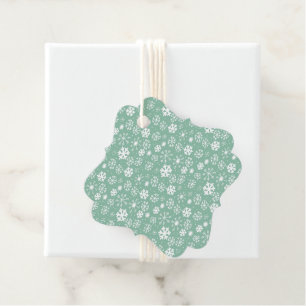 Hand Drawn Snowflake Snowstorm With Green Sherbert Favour Tags