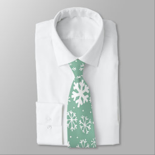 Hand Drawn Snowflake Snowstorm With Green Sherbert Tie