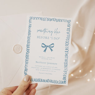 Hand Drawn Something Blue Bridal Shower Invitation