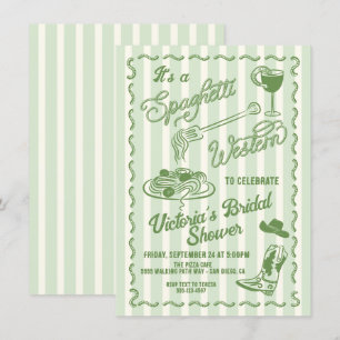 Hand drawn Spaghetti Western Italian Cowboy Pasta Invitation