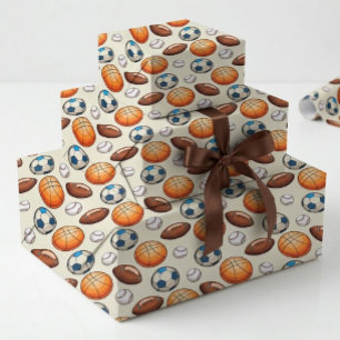 Hand drawn Sports Balls Wrapping Paper