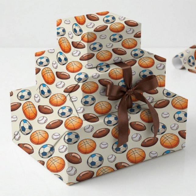 Hand drawn Sports Balls Wrapping Paper (Creator Uploaded)