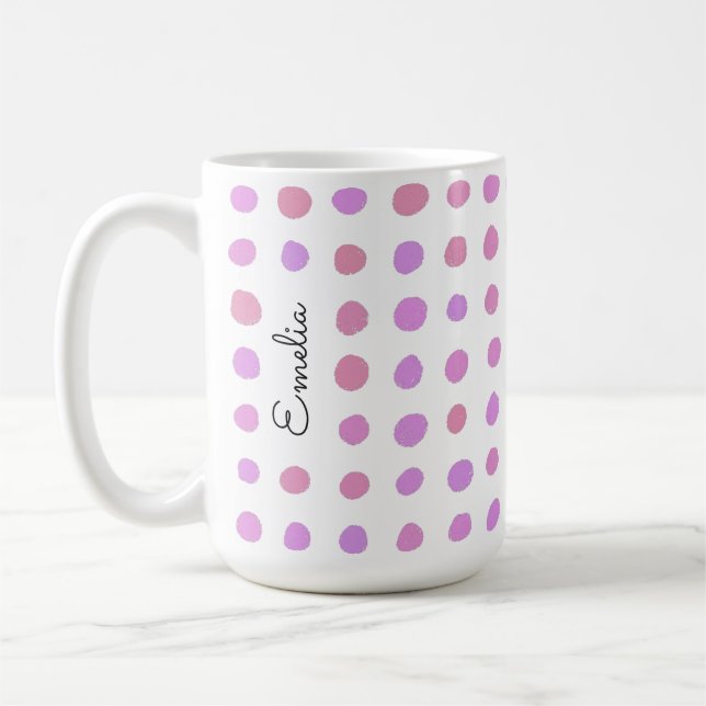 Hand Drawn Spots Personalised Mug (Left)