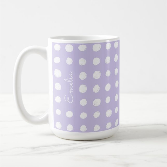 Hand Drawn Spots Personalised Mug (Left)