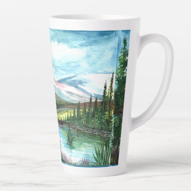 Hand Drawn Spring Landscape Scenery-24531 Latte Mug (Right)