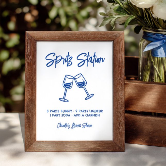 Hand Drawn Spritz Station Bridal Shower Sign (Hand Drawn Spritz Station Bridal Shower Sign)