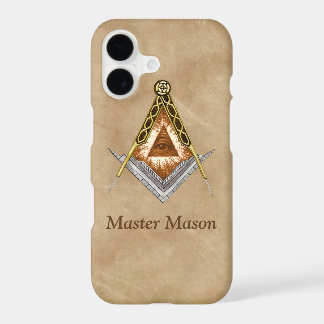 Hand Drawn Square and Compass With All Seeing Eye