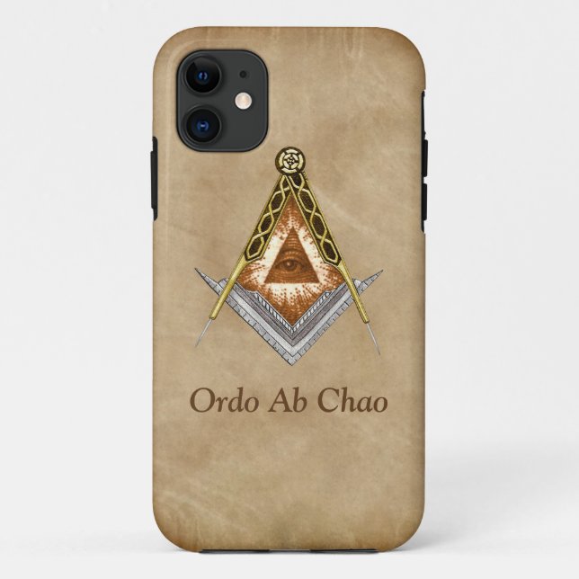 Hand Drawn Square and Compass With All Seeing Eye Case-Mate iPhone Case (Back)