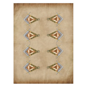 Hand Drawn Square and Compass With All Seeing Eye Tablecloth