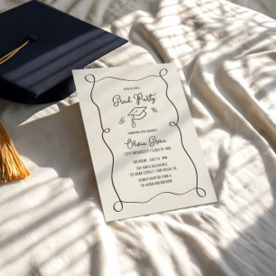 Hand Drawn Squiggle Frame Graduation Invitation