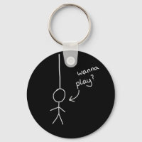 hand drawn Stick "hangman" figure keychain